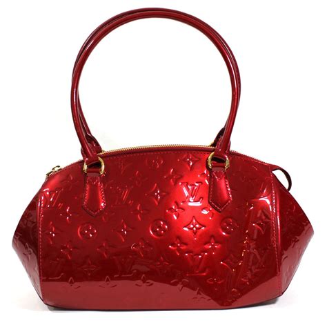 louis vuitton handbag red patent leather
